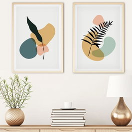 Wallity Huhu124 - Set de 2 Pinturas Decorativas en MDF de 50 x 70 cm